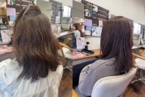 癖毛カットのビフォーアフター写真2：膨らみを抑えた後ろ姿の仕上がり
