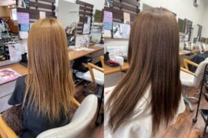 金髪からグレージュに変化した施術写真